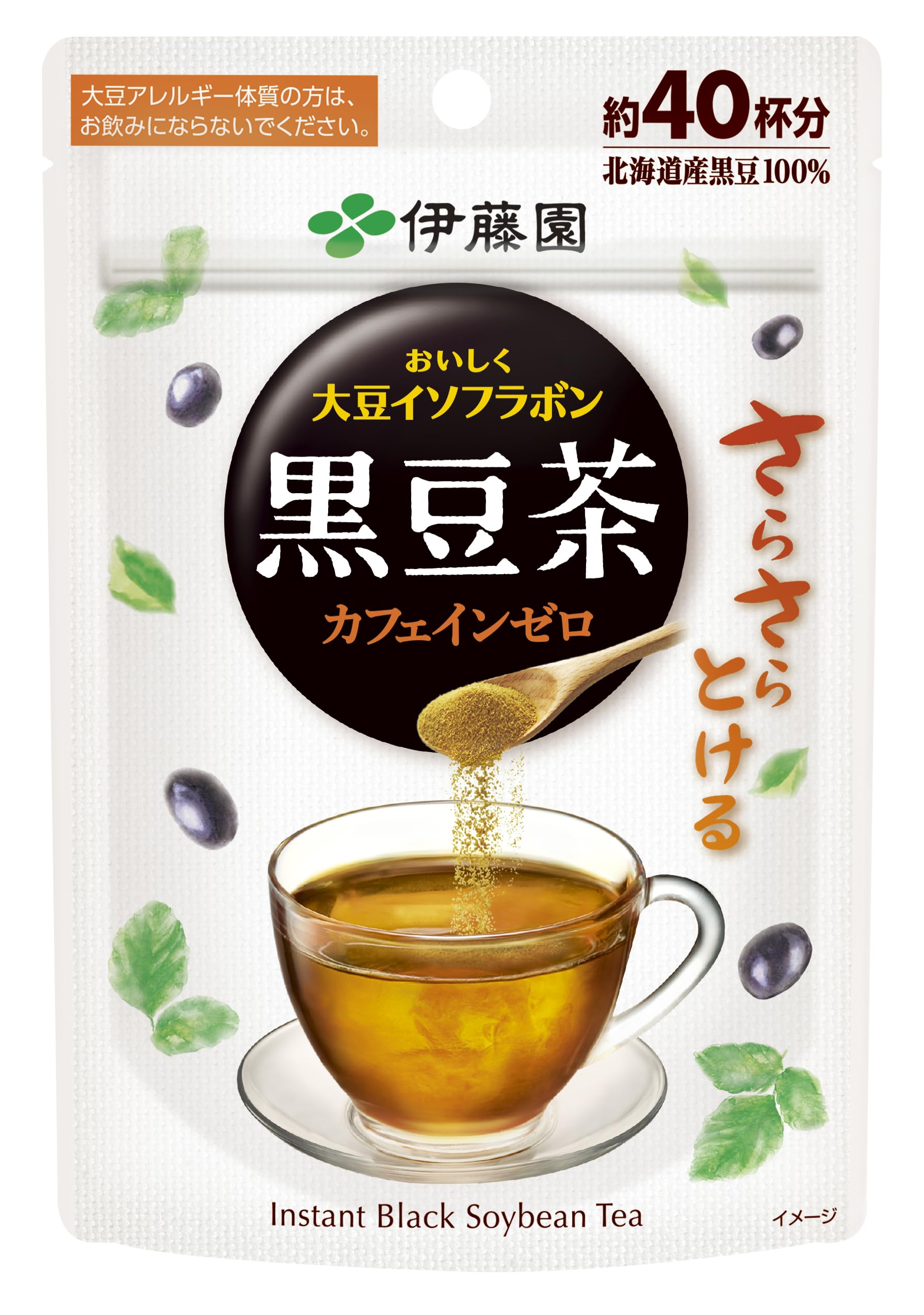 Itoen Smooth Dissolving Delicious Soy Isoflavone Black Bean Tea Powder 32g Zippered Bag Caffeine-Free