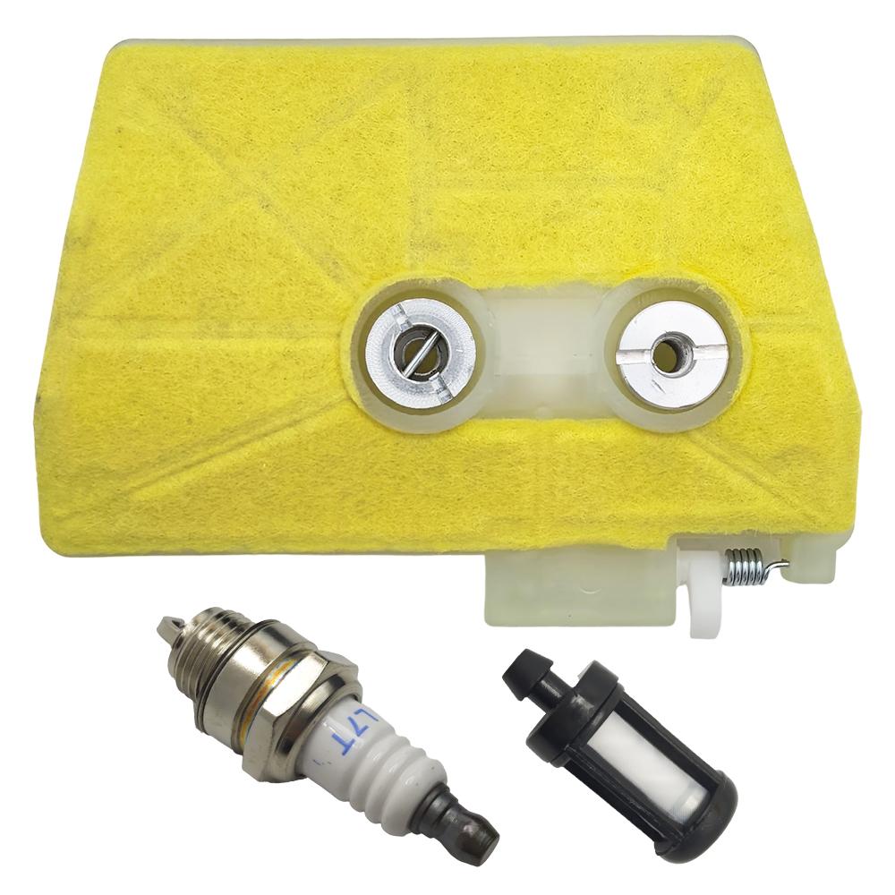 Air Filter Spark Plug Tune Up Kit for Stihl 038 038AV 038 Magnum MS380 MS381 Gas Chainsaw 1191201611, 11191201607