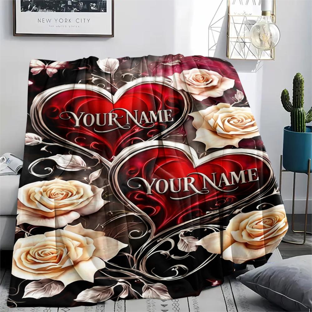 1PC Custom Name Glittery Night Patterned Flannel Blanket Suitable For All Seasons for Home Decor Warmth and Comfort Gifts Holiday Present_lx