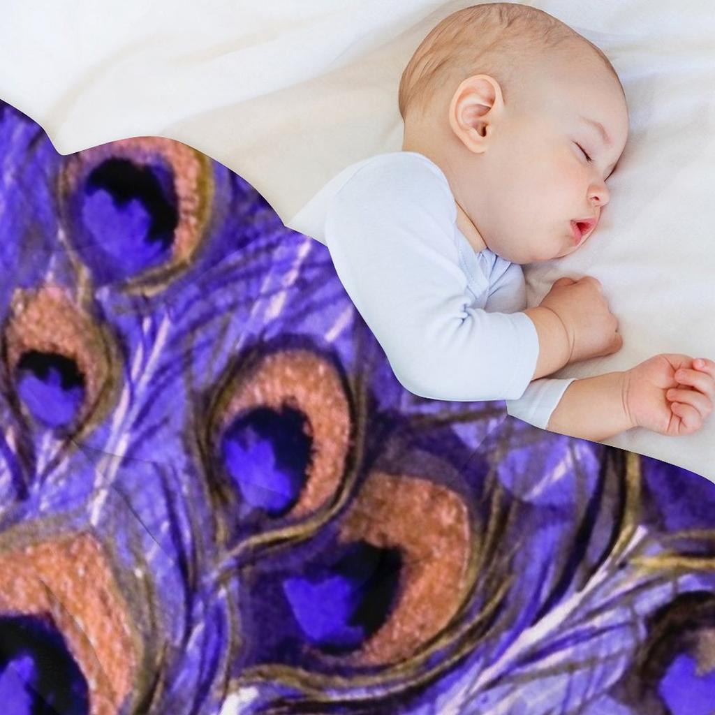 Blau & Gold Pfauendesign Überwurfdecke Luxus Bettwäsche lustiges Geschenk Flanellstoff Decken