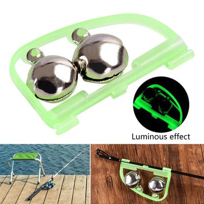 10pcs Luminous Night Indicator Double Bells Alarm Arched Fishing Bells Fishing Gear Equipment for Lake River Rod Alarm
