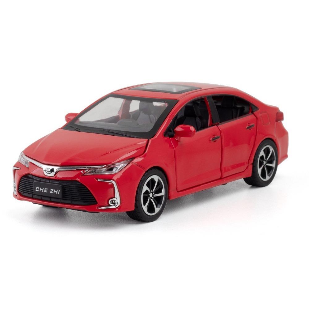 

1/32 Сплав Литой Под Давлением Модель Автомобиля Toyota Corolla Симуляция Звука и Света Инерционная Детская Игрушечная Машинка Коллекции для Подарков на День Рождения Мальчикам красный