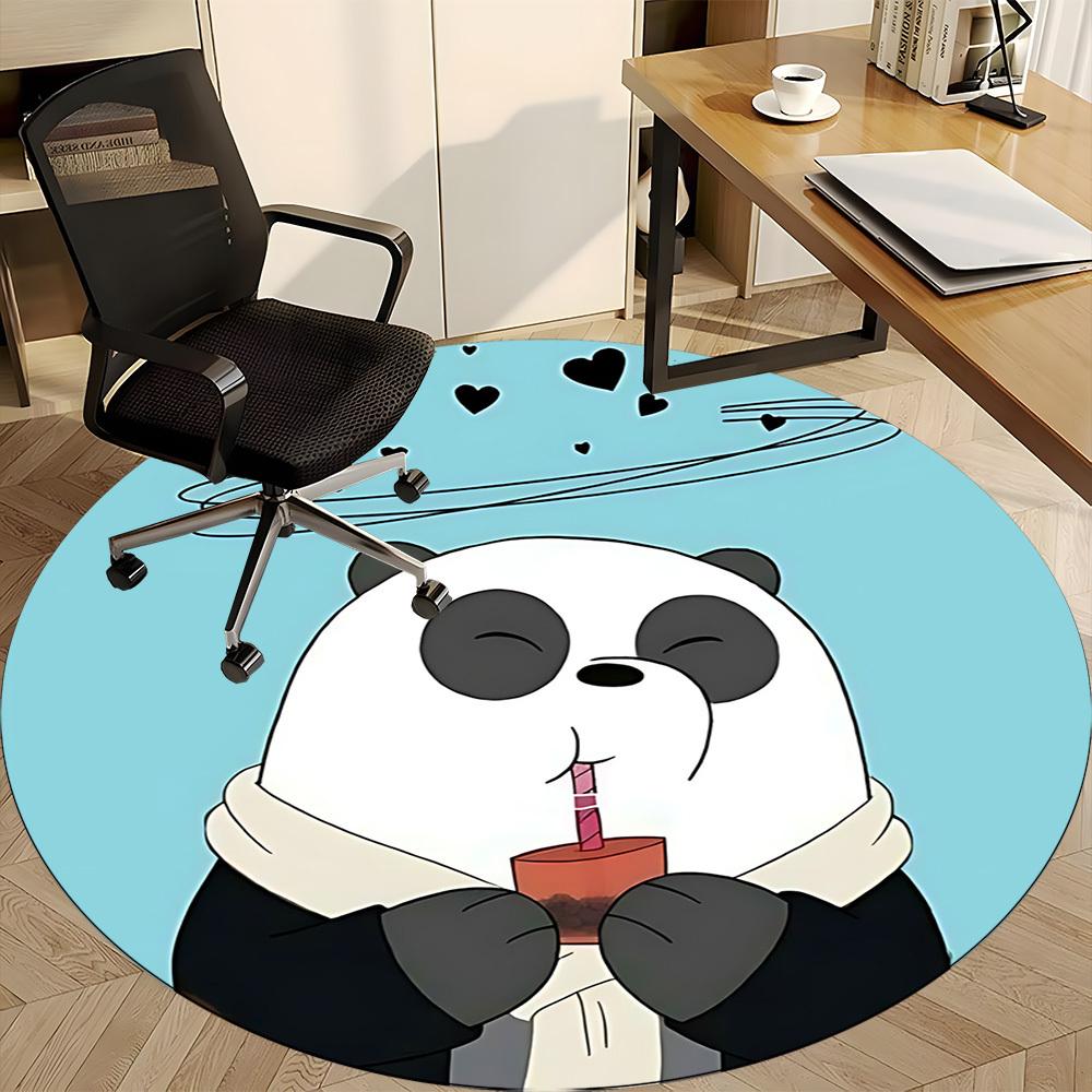 1pc We Bare Bears Office Round Area Rug, Under Office Chairs Bedroom Living Room Home Decor, Room Deco, Available In Various Sizes