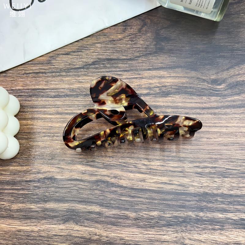2026 Retro Tortoiseshell Heart Acetate Claw Clip Hair Accessory for Women's Updo