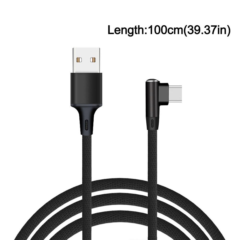 Nylon Braided USB C Cable 1M Length 90 Degree Elbow USB To Type-C Adapter for iPhone/Samsung/Tesla/Huawei/Xiaomi/MacBook