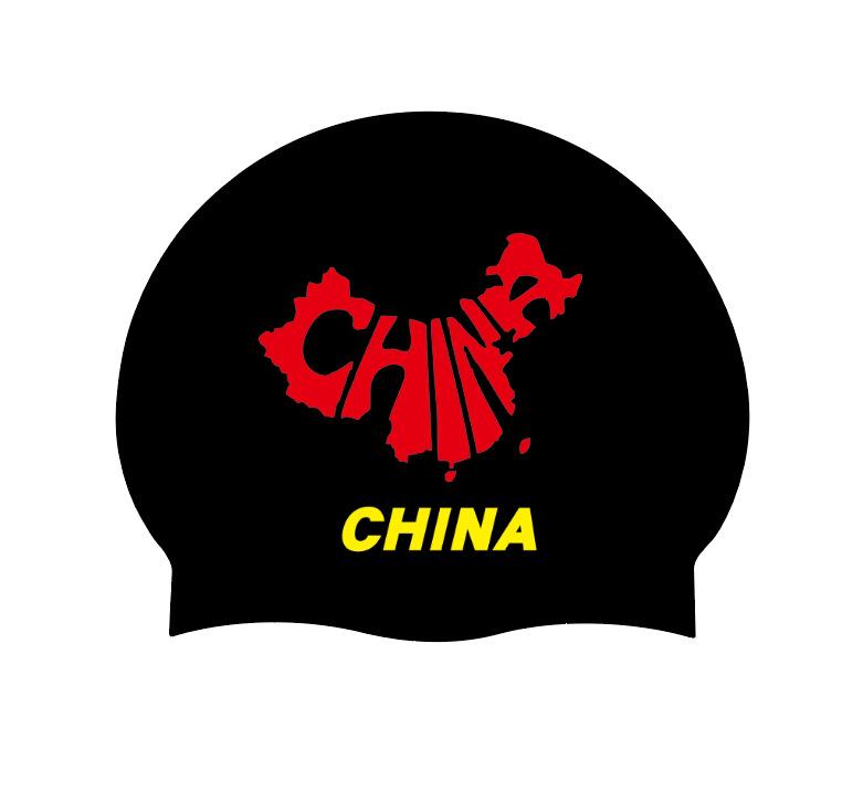 Women's Long Hair Silicone Swim Cap with Racing Pattern for Large Sizes