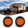 TL-03 10 PCS 3/4” Round Clearance  Front Rear Side Indicator Bullet Marker Light for Truck RV Car Bus Trailer Van Caravan Boat (12V, Amber)