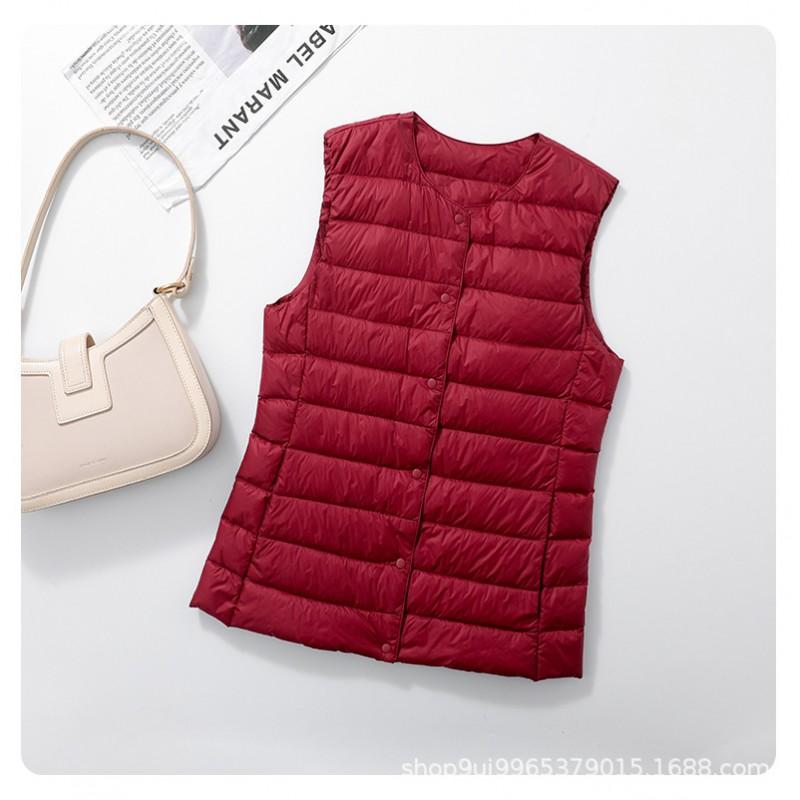 Womens Lightweight Down Vest Short Puffer Sleeveless Warm Inner Layer Winter Casual Wear