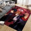Jujutsu Kaisen Battle Square Area Rug, Non-Slip Floor Mat for Home Living Room, Perfect Gift for Fans.chl