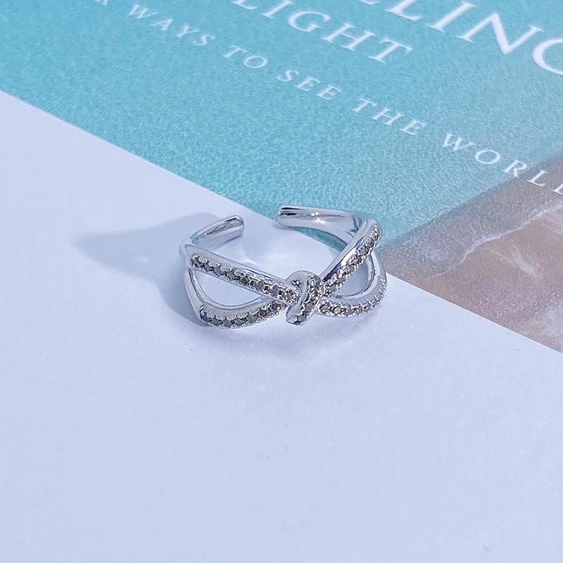 Light Luxury Full Diamond Inlaid Zircon Super Flash High-End Open Ring Niche Exquisite Elegant Personalized Ring