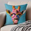 Vibrant Animal Bubble Fashion Tiger Cushion Cover Pillowcase Antidustmite Invisible Zipper Short Plush Sofa Cushion