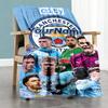 Manchester City Personalized Name Blanket Multi-purpose Customizable Blanket Soft Warm Cozy Perfect for Nap Bed Seaside Couch Four Seasons Multipurpos