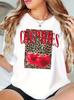 Cherries Graphic Leopard Print T-shirt
