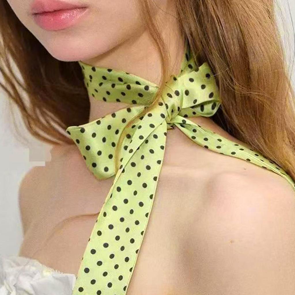 Luxury Ribbon Polka Dot Scarf Printed Retro Scarf Headband Neckerchief Thin Long Scarves Spring Summer