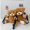 Mochila de Urso de Pelúcia Fofa Novo Estilo 2023 Bolsa de Ombro para Meninas Material Macio