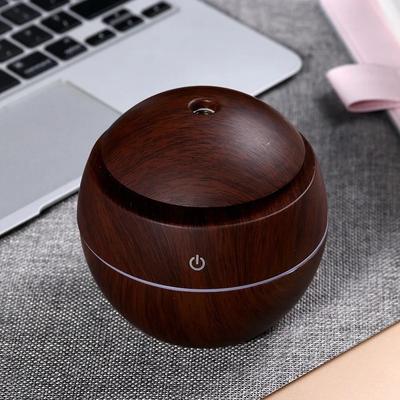 USB Ahşap Görünümlü Ultrasonik Hava Nemlendirici Mini Elektrikli Aroma Difüzörü Uçucu Yağ Aromaterapi Serin Buhar Üretici Yatak Odası için