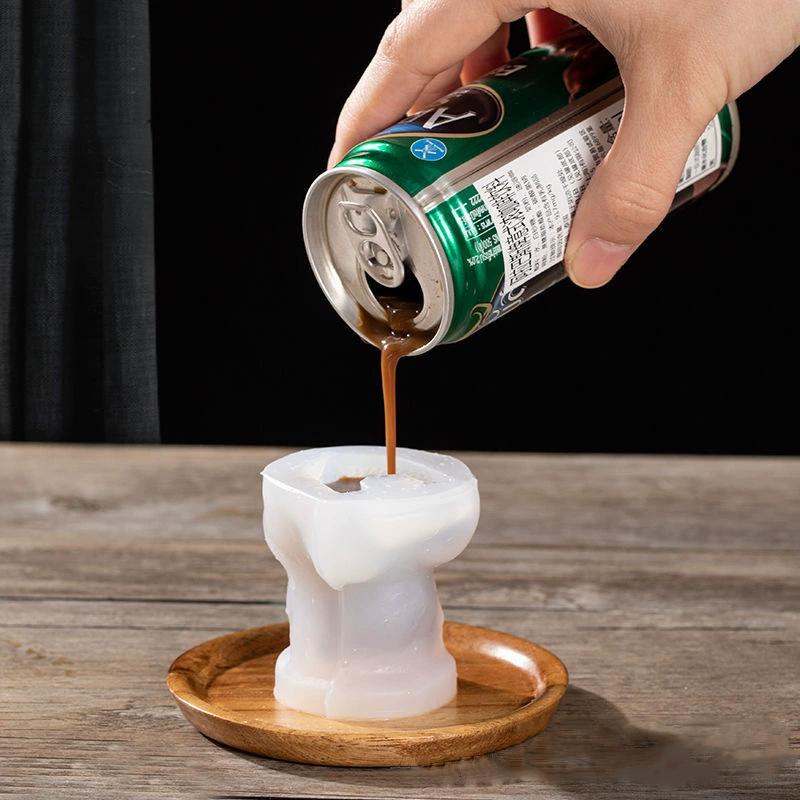 Molde de silicona para cubitos de hielo con forma de oso para café y bebidas frías