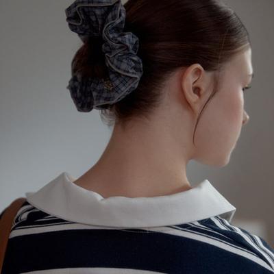ANOETIC ANC VINTAGE CHECK SCRUNCHIE_2COLOR