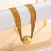 SHIXIN MultiLayer Stainless Steel Chain Round Ball Pendant Necklace Women New 18K Gold Plated Clavicle Chain Jewelry Waterproof