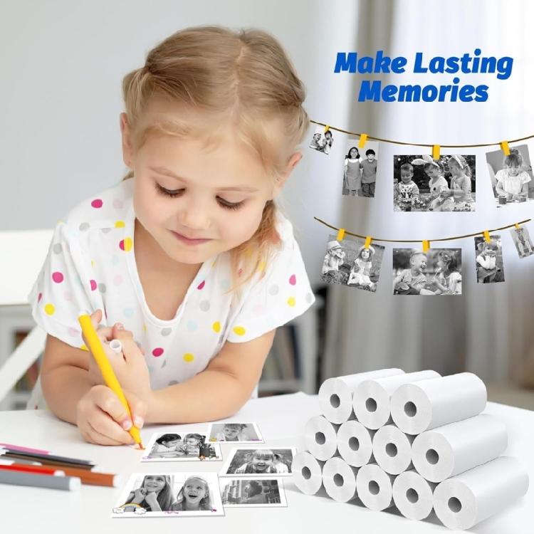 9Pcs 57x25mm Replacement Thermal Paper Kids Camera Thermal Printing Paper Rolls for Children Photography