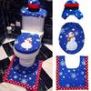 New 3PCS A Set Christmas Soft Toilet Cover Snowman Thickened Seat Lid Pad