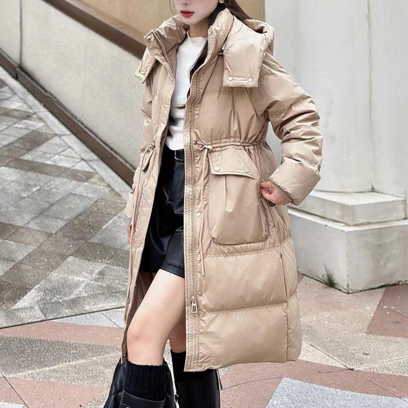 Clearance goose down jacket extremely cold Pinghu new down jacket women's clothing medium and long goose down winter women's clothing