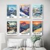 KROEY Ski Poster Apres Ski Snowy Mountain Posters Vintage Ski Canvas Wall Art For Modern Family Bedroom Living Room Dorm Classroom Office Decor