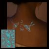 Temporary Luminous Flower Tattoo Sticker Love Heart Leaf Rose Butterfly Butterfly Tattoo Stickers Glowing Noctilucent