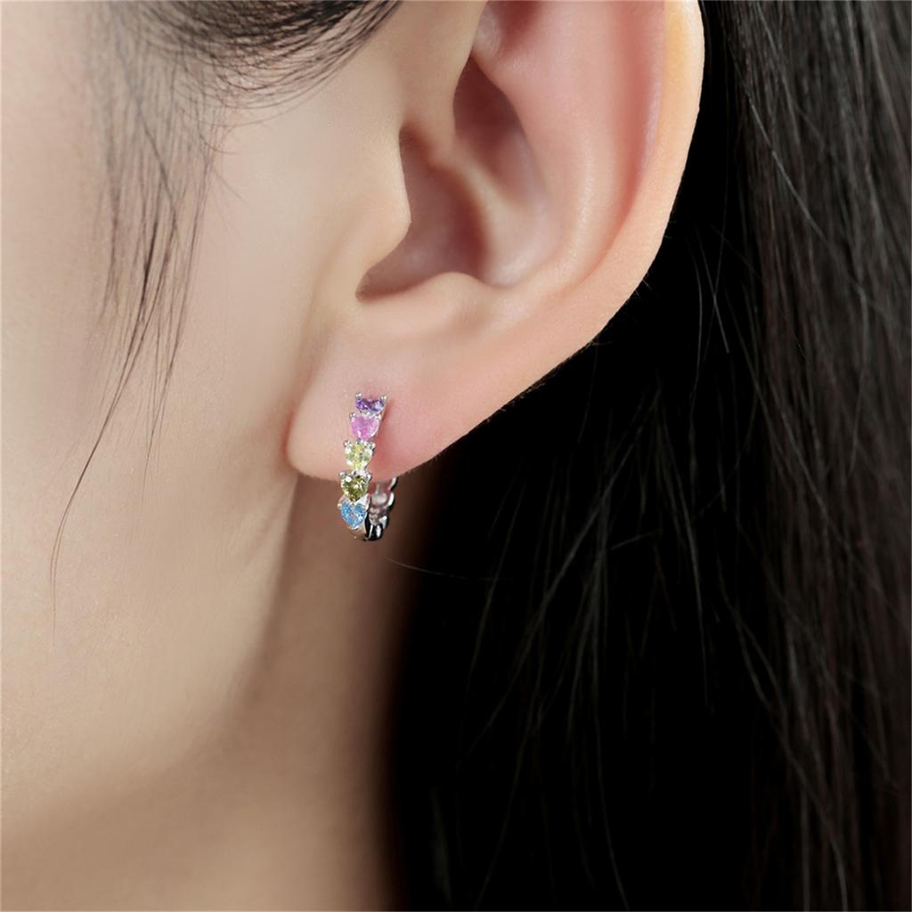 Orstarry S925 Silver Earring FOREVER Love Heart Earrings for Women Birthday Valentine's Day Gift Silver Jewelry