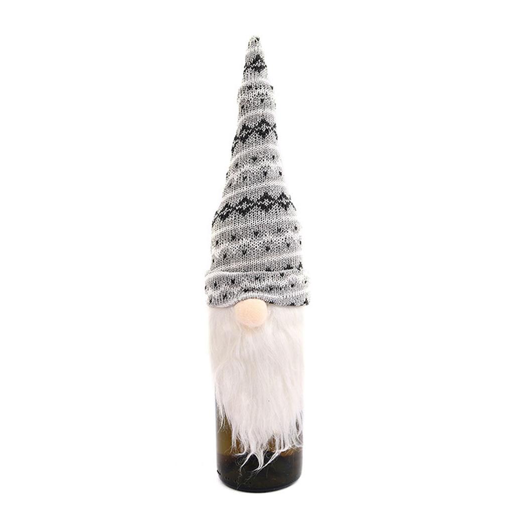 Reusable Cloth Wine Bottle Cover Festival Santa Hat Christmas Party Decoration With Natural Forest Theme Design