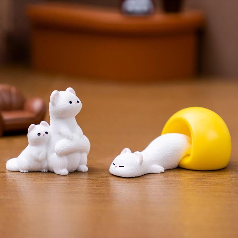 Roztomilé kreslené mini fretka kutilské domácí dekorace Stolní miniatury Kawaii Figurky Malé ozdoby Příslušenství Řemesla Dětské dárky