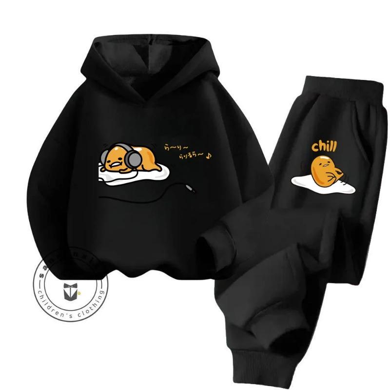

Набір худі з мультфільмом Gudetama Super Cute Pure Cotton Soft Texture підходить для дітей 3-14 років, Kawaii Home Travel Clothing 140