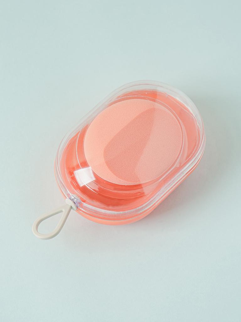 Hygienisches halbkreisförmiges Make-up-Puff & Aufbewahrungset