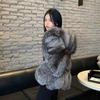 Cappotto da donna con cappuccio in finta pelliccia stile coreano - Caldo invernale pelliccia di volpe