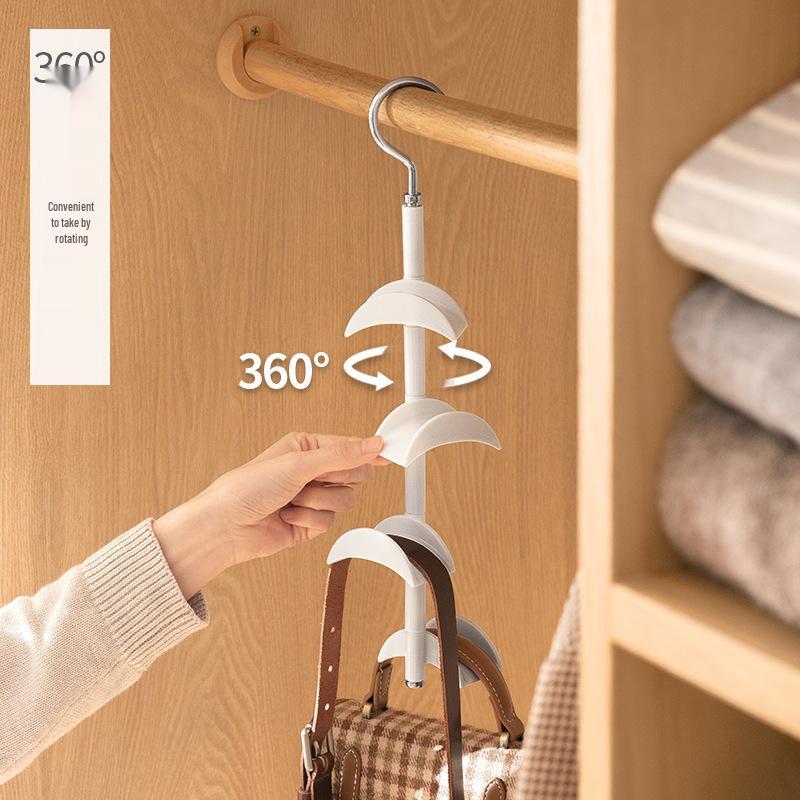 360° Rotating Wardrobe Hooks for Ties, Bags, and Belts