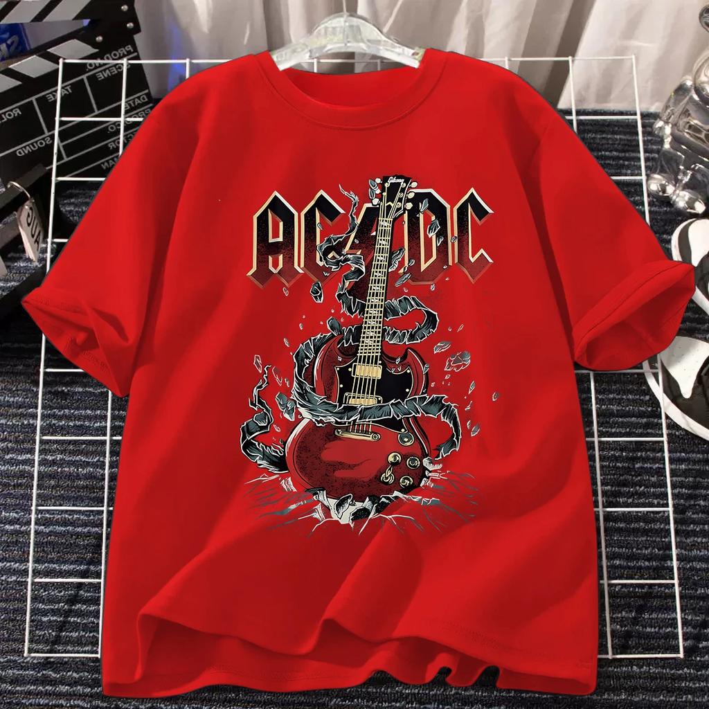 AC/DC Band T Shirt Men Women Tees Retro Tops Hip Hop Streetwear Harajuku Short Sleeve Brands T Shirt Men's Clothing