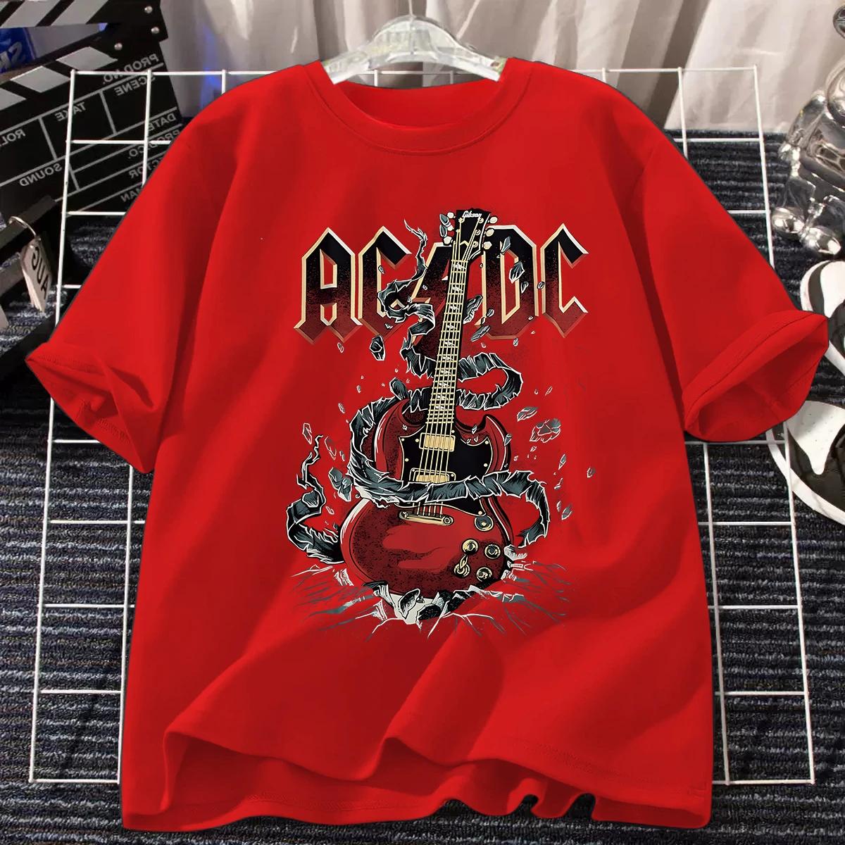 

Футболка с логотипом группы AC/DC Мужская Женская Хлопковые Футболки Ретро Топы Хип-Хоп Уличная Одежда Харадзюку Короткий Рукав Бренды Футболка Мужская Одежда S