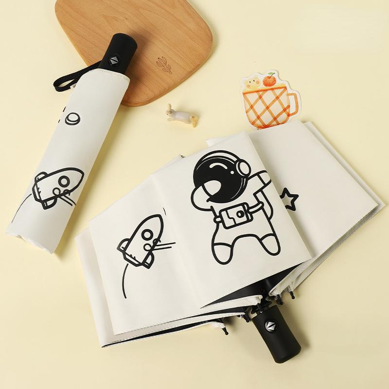 Полностью автоматический зонт от солнца, анти-УФ-зонт, тройной мультяшный зонт от дождя, складной зонт, зонт от солнца