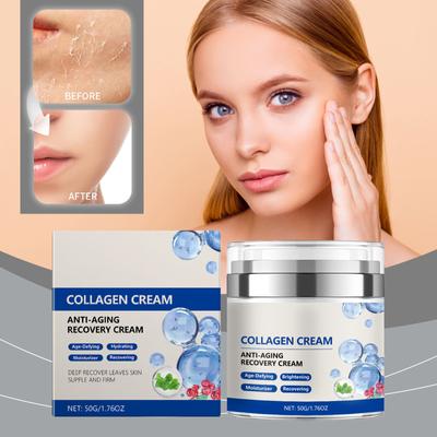 Collagen Cream Moisturizing Wrinkle Care Lightens Fine Lines Brightens Skin Tone Deep Nourishment Anti-aging