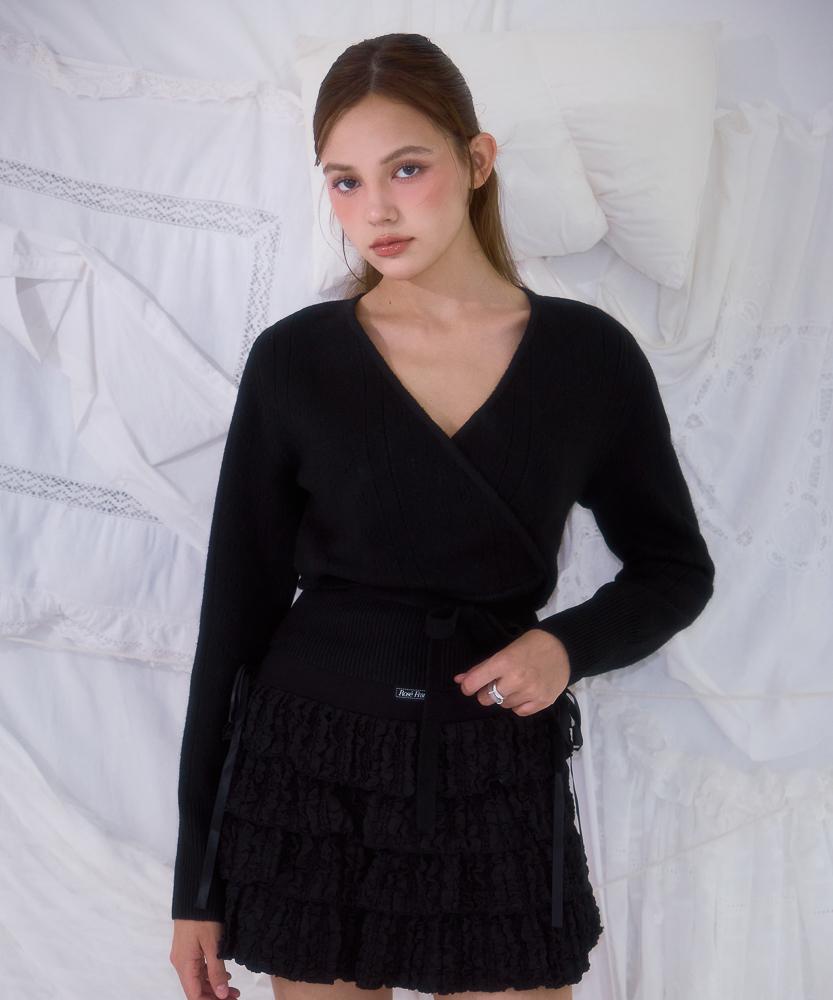 ROSEFRANTZ Muse Wrap Rib Knit [Black]