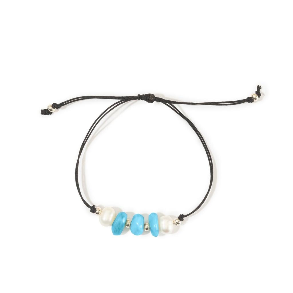 Vlen Boho Turquoise Pearl Beaded Bracelet for Women Adjustable String Bracelet Summer Beach Jewelry Minimalist Friendship Gifts