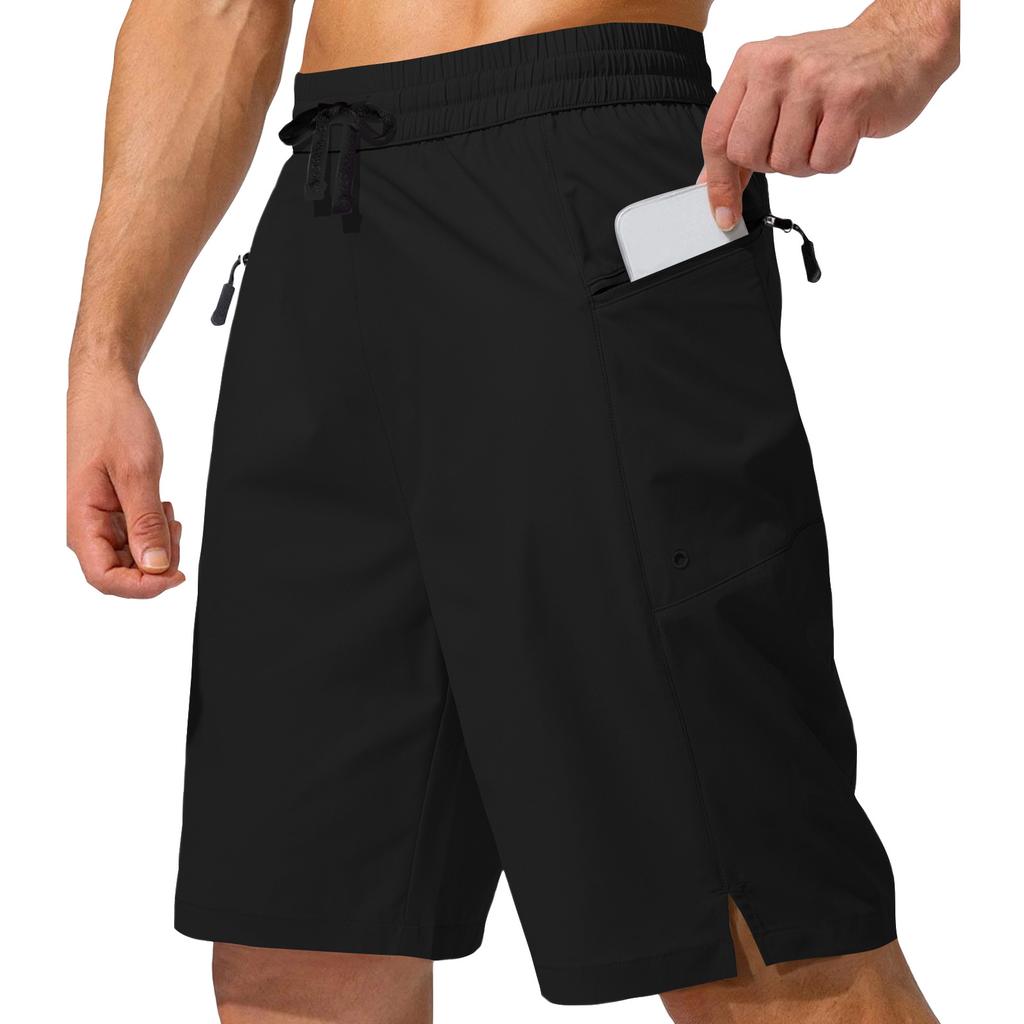 Mens Athletic Shorts Cargo Shorts for Men with Zipper Pockets Gym Shorts Men Lightweight Mens Workout Shorts Drawstring Waist