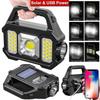 USB Rechargeable Flashlight Waterproof COB/LED Torch Light Portable Powerful Lantern Solar Light for Camping Hiking