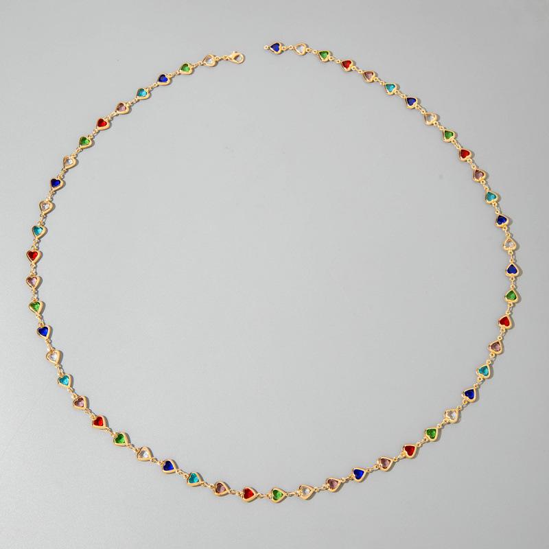 Accessories Colored Crystal Metal Collarbone Necklace, Long Imitation Pearls Stacked On Top of Each Other, Wearing Y-shaped Necklace Women