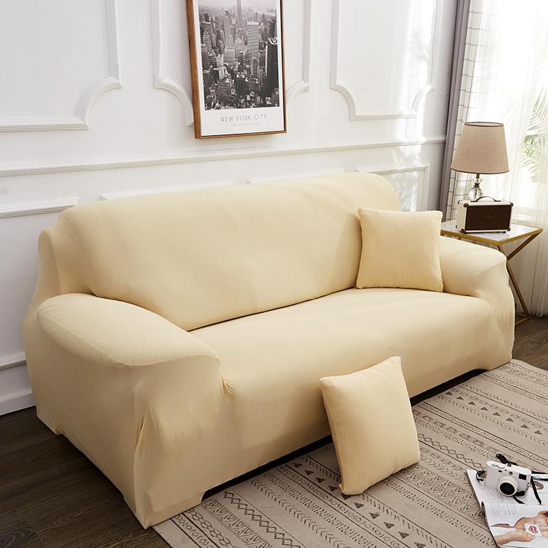 Sofa Covers For Living Room Elastic Solid Corner Couch Cover L Shaped Chaise Longue Slipcovers Chair Protector 1/2/3/4 Seater