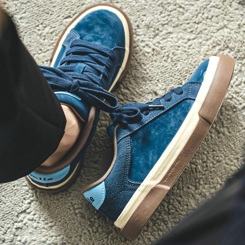 

Кеды мужские обувь нишевый трендовый дизайн ретро кожаная поверхность гонконгский стиль синий модный универсальный зеленый новая повседневная обувь 39 синий