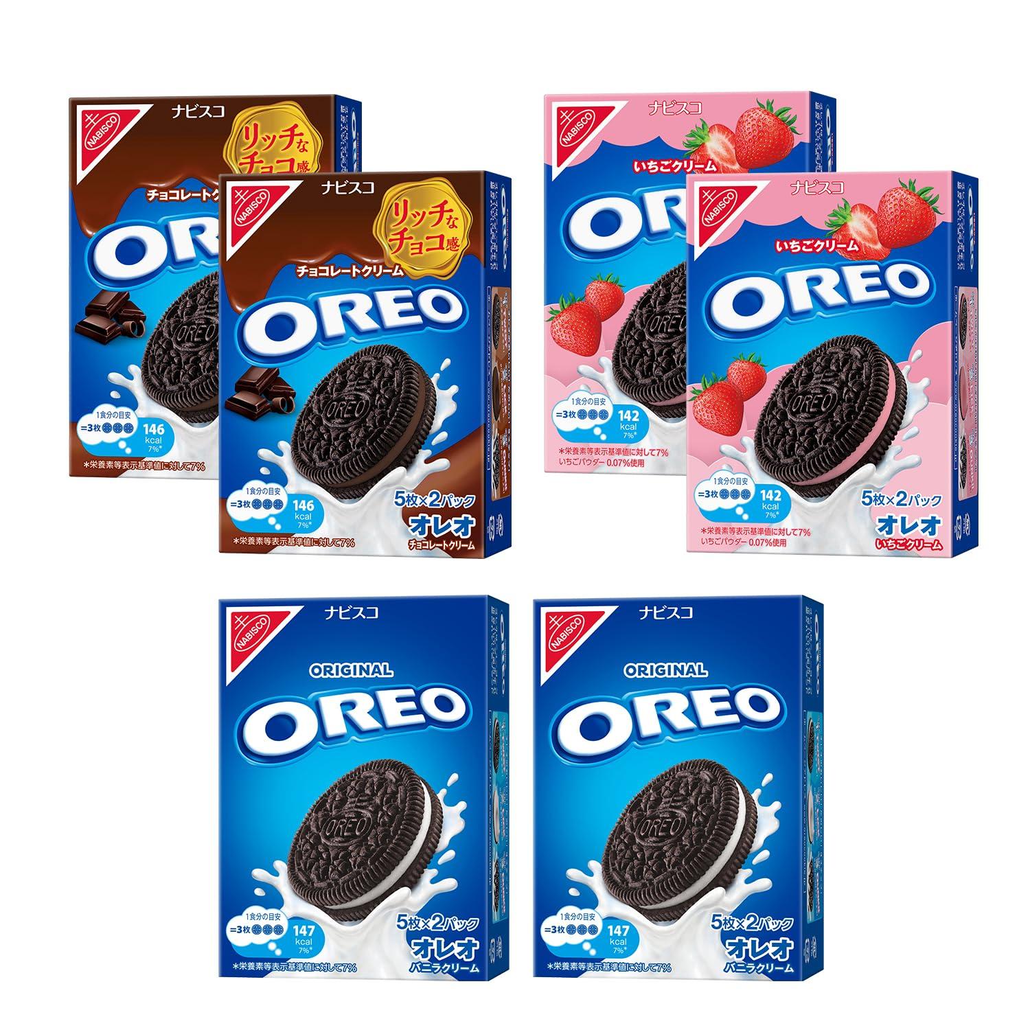 

Ассорти Mondelez Oreo 10 штук x 6 коробок, всего 3 вкуса (ваниль, шоколад, клубника)