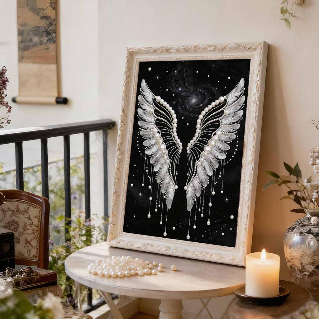 DIY The Wings of An Angel Pearl Art Painting for Adults/Beginners Gift Home Decor Pearl Gem Paintings Picture Arts Craft 30x40cm Without Frame