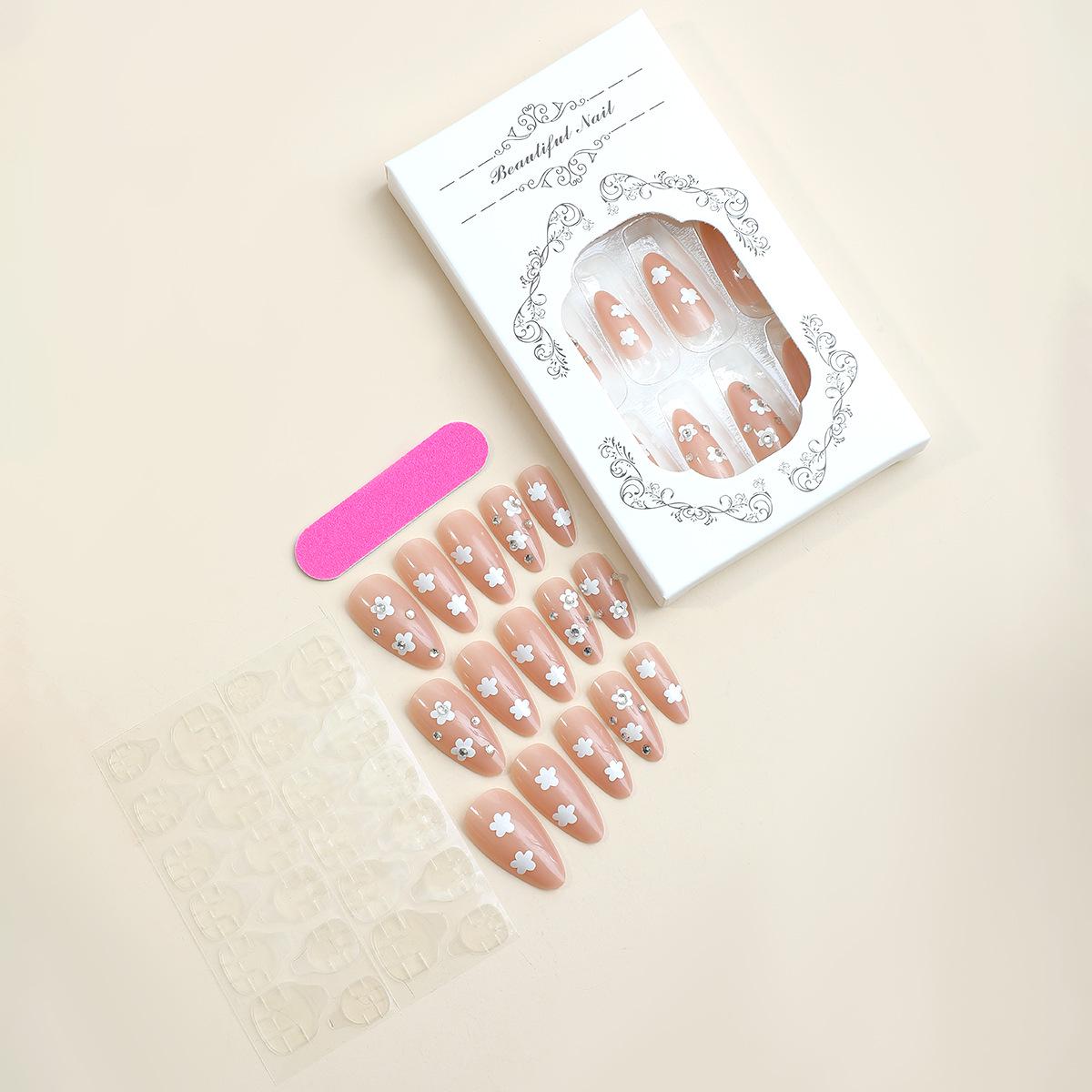 

Стразы Цветок Миндалевидные Носимые Телесные Накладные Ногти и Патчи