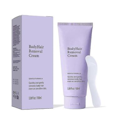 Body Hair Removal Cream with Spatula Applicator, Gentle Formula, Safe for Sensitive Skin 100ml Less